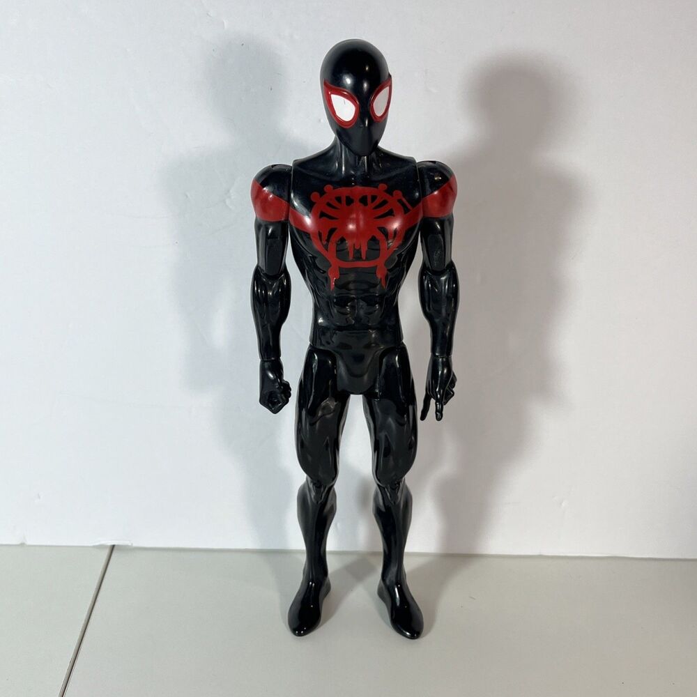 Marvel Spider-Man Miles Morales Black Suit Action Figure 12” Hasbro Titan Hero